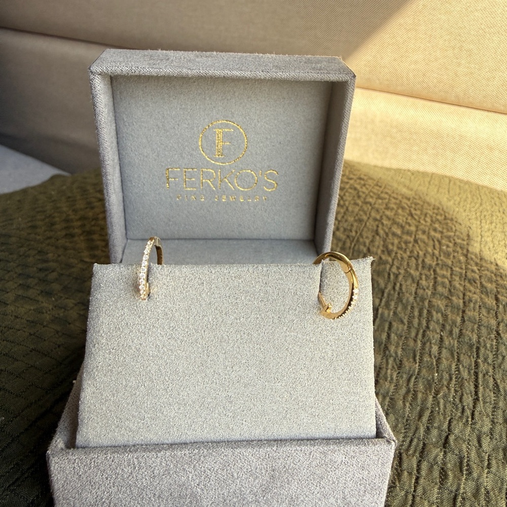 Ferko’s 14k Mini Diamond Huggies Earrings